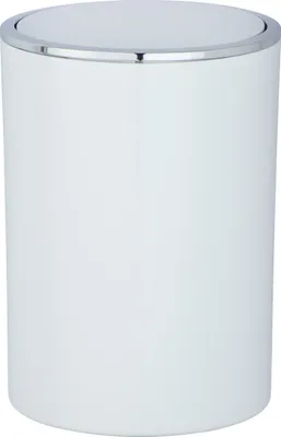 Produktbild von WENKO Badmülleimer mit Schwingdeckel Inca weiß 5L | Müll Abfall Kosmetik Bad Küchen Gäste WC