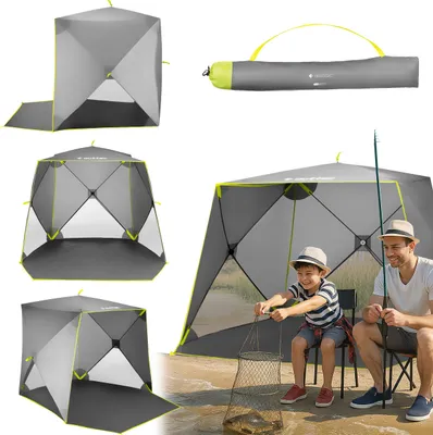 Obrázek produktu pro Outtec® kaprový stan, rybářský stan, rybářský přístřešek - 210x210x160 cm - 2 osoby - Lehký - Snadno se staví - UV30+
