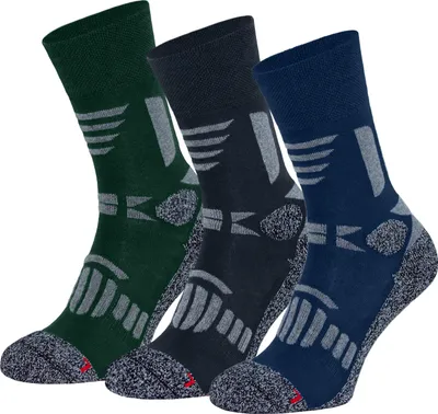 Produktbild von OCERA HIKE-Trekking/Wander Socken für Damen & Herren, 3 Paar Socken - Mehrfarbig, 43-46