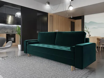 Produktbild von Sofa 3-Sitzer BELANO mit Schlaffunktion Flaschengrün