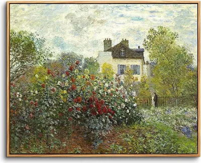 Obrázok produktu pre Ročník plátno obrazy s dreveným rámom 30x40 cm Claude Monet Rose Garden estetické nástenné umenie