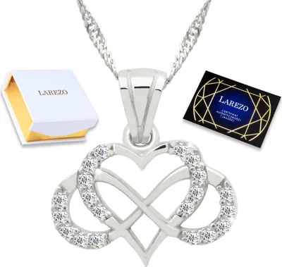 Produktbild von Halskette aus 925er Sterlingsilber, Herzanhänger „Ewige Liebe“, besetzt mit Zirkonia