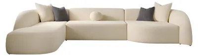 Productafbeelding van Beige Ecksofa großes Stoffsofa Designersofa Wohnzimmermöbel Wohnmöbel