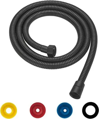 Produktbild von Edelstahl-Duschschlauch 15m flexibel schwarz mit Wasserbesparung
