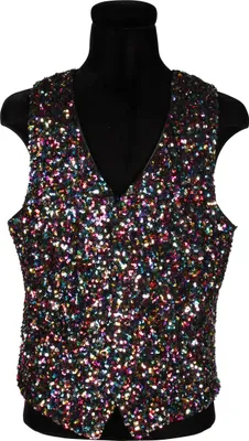 Produktbild von T3576-9900-S bunt Multicolor Herren Pailletten Weste Gr.S=48