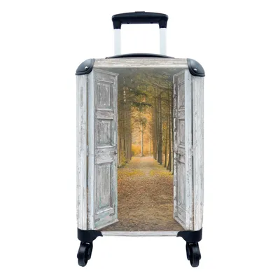 Produktbild von MuchoWow® Koffer Handgepäck Trolley Rollkoffer Kleine Reisekoffer mit 4 Rollen - Wald - Herbst - Ausblick - Cabin Size < 55x40x23 cm & 55x40x20 cm - Fotokoffer - Kabinenkoffer - Boardgepäck - Reise-Box - Reisekoffer - Reisegepäck - Koffer mit Bild - Trolley für Kinder