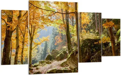 Produktbild von Bild auf Leinwand - Leinwandbild - Herbst berg wald natur - 160x90cm - Wand Bild - Wanddeko - Leinwanddruck - Bilder - Kunstdruck - Wanddekoration - Leinwand bilder - Wandkunst - DL160x90-2713
