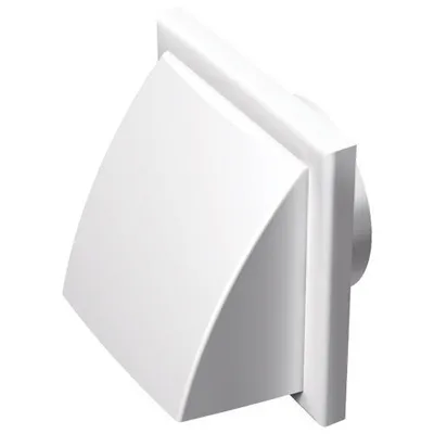 Produktbild von PVC Ablufthaube mit Rückstauklappe 187 x 187mm - weiss x Ø 125mm