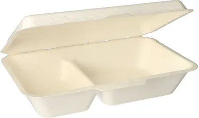 Produktbild von 4000 Menüboxen, Zuckerrohr "pure" 2-geteilt 6,5 cm x 24 cm x 15,5 cm