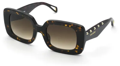 Immagine prodotto di Zadig&Voltaire SZV423 0743 AVANA: montatura marrone/giallo lucido, lenti 51/22, aste 140. Occhiali da sole da donna