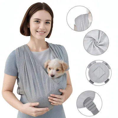 Produktbild von Hunde Tragetasche für kleine Hunde & Katzen bis 7 kg – verstellbare Tragehilfe mit weichem Schultergurt, hands free Tasche für Spaziergänge
