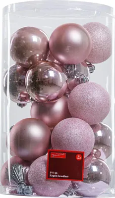 Produktbild von TrendLine Weihnachtskugeln bruchfest, langlebig Ø 6 cm rosa 25 Stück