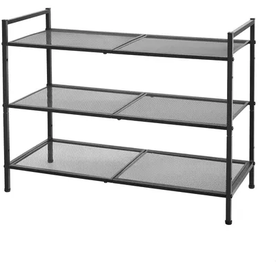 Produktbild von Schuhregal - 3 Ebenen - stapelbar - 9-12 Paar - Metall - Schwarz