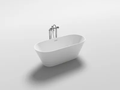 Produktbild von PureHaven freistehende Luxus Acryl-Badewanne 170x80 cm elegant inkl. Siphon Überlaufschutz leicht zu pflegende Oberfläche extra starker Rahmen Weiß