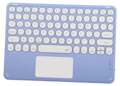 Image de Clavier sans fil tactile avec touches rondes, conception ergonomique, clavier sans fil ultra-fin et tactile pour tablettes et ordinateurs portables, violet
