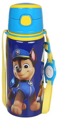 Paw Patrol Aluminium Trinkflasche 600 ml mit Schultergurt