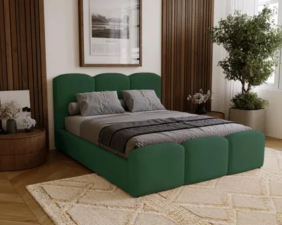 Obrázek produktu pro Postel 180x200 cm Capri s úložným prostorem – čalouněná postel, rošt, sametová látka zelená (Magic Velvet 2225)