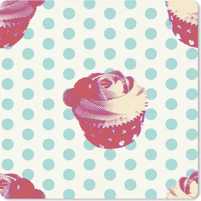 Produktbild von MuchoWow® Mauspad Mousepad Muster - Cupcake - Lebensmittel 20x20 cm - Mousepads - Maus Mat - Pad - Mausunterlage - Desk Mat - Bureauartikeln