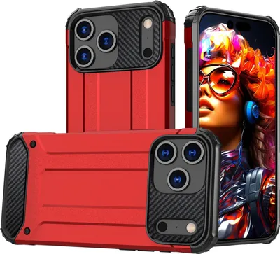 Produktbild von Mobigear Outdoor iPhone 17 Pro Max Hülle Hardcase Backcover Stoßfest - Rot