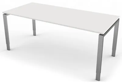 Zdjęcie produktu dla Biurko Form 5 z ręczną regulacją wysokości, białe, wymiary blatu: 180 x 80 cm