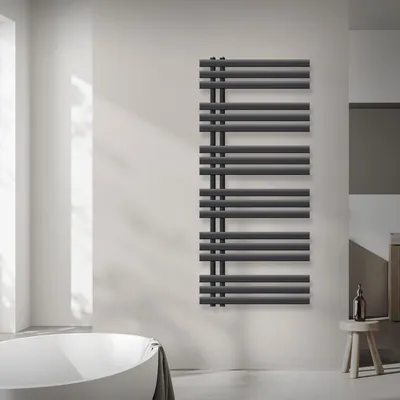 Obrázek produktu pro LuxeBath Designový koupelnový radiátor, 600x1400 mm, antracit, včetně instalační sady, bez topného tělesa