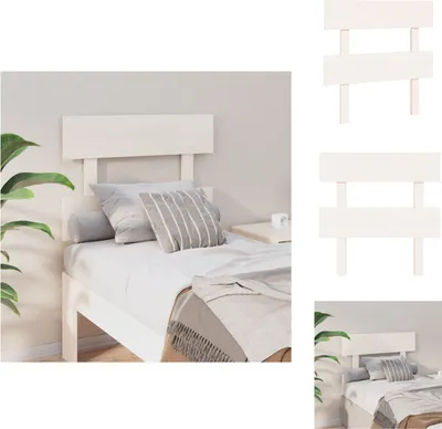 Image de vidaXL Tête de lit blanc 93,5x3x81 cm Pin massif - Tête & Pieds de lit