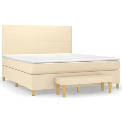 Produktbild von Boxspringbett mit Matratze Creme 180x200 cm Stoff