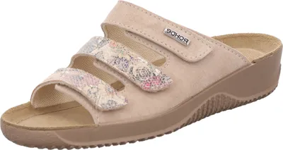 Produktbild von Rohde Damen Pantolette Leder Blumen Muster Klettverschluss Soltau-40 1932, Größe:37 EU, Farbe:Beige