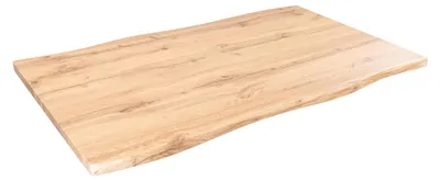 Produktbild von Tischplatte Joan | 120 x 70 cm eckig | Holz | Farbe: Eiche | Baumkante | Holzplatte für Küche & Café