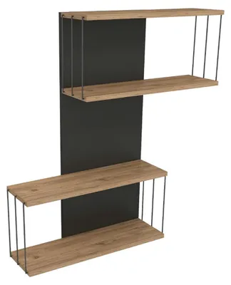 Image de Étagère murale en bois « Destan » - 65 x 19 x 96 cm - Marron