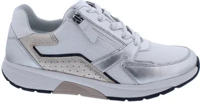 Produktbild von Rollingsoft Sneaker 66.878.51, Chevron (Glattleder)/ Mesh/ Lamina, Weiß/ Silber/ Puder, Schnürung u. Reißver., Wechselfußbett 39