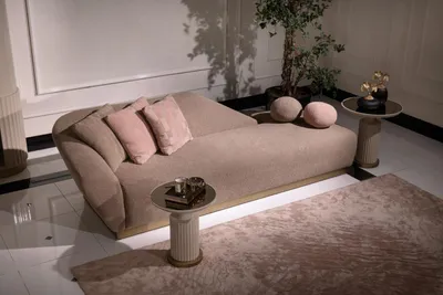 Immagine prodotto di Gruppo chaise longue divano tavolini imbottiti tessuto moderno set 3 pezzi