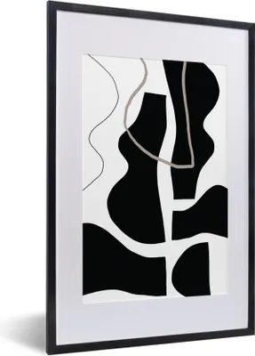 Produktbild von MuchoWow® Gerahmtes Poster Abstrakt - Minimalismus - Design 40x60 cm - Poster mit Schwarzem Bilderrahmen Wandposter Rahmen Foto Bilder - Poster in Rahmen