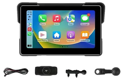 Image de Écran de navigation pour moto, CarPlay sans fil, compatibilité Bluetooth, écran Carplay de 7 pouces