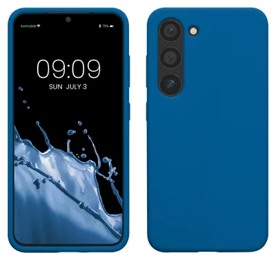 Produktbild von kwmobile Handyhülle für Samsung Galaxy S23 Hülle - Case Silikon - Kabelloses Laden - Schutzhülle Cover in Blue Reef