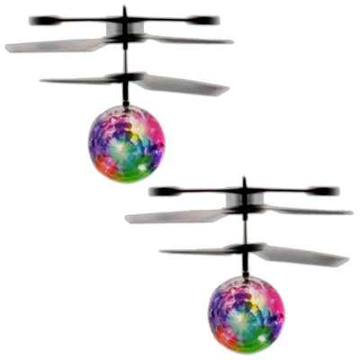 Produktbild von 2   x Infrarot LED Fliegender Heli Ball | IR Sensor Hubschrauber Kugel | Mini Heliball | Selbstfliegender Kugel Helikopter | Leuchtball Helicopter