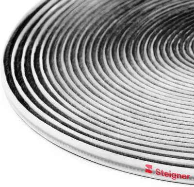 Image de STEIGNER Joint brosse porte coulissante d'armoire 4,8x4 mm 10m | Joint autocollant de porte d'armoire dans la chambre, le couloir, le dressing | Couleur : Noir