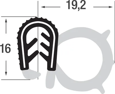 Produktbild von DS31 - EPDM Kantenschutz Dichtungs Profil Gummi Dichtung seitlich - Klemmbereich 2 - 4 mm