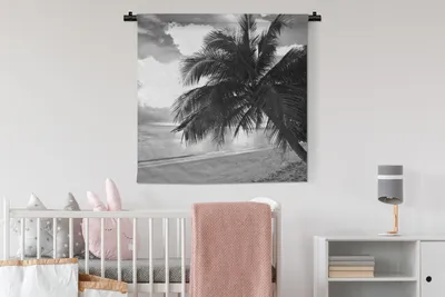 Produktbild von MuchoWow® Wandteppich Wandbehang Palmen an der Küste 90x90 cm Tapisserie Dekoration Wandtuch - Wandaufhänger