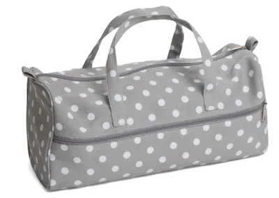 Productafbeelding van Hobbytas voor naaimesjes, breitas, katoenmix, grijs, 16 x 43 x 19 cm