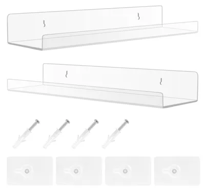 Produktbild von Wandregal 2er Set Acryl Schweberegal ohne Bohren 30 cm Breite