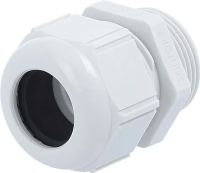 Imagen del producto de Conector roscado LAPP M25x1,5, modelo SKU-M25, fabricado en poliamida (PA), con una longitud de rosca de 10,0 mm. Se vende por unidad