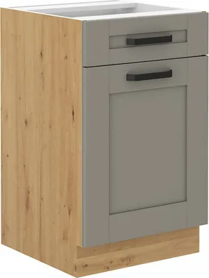 Produktbild von Unterschrank mit Schublade LAILI – Breite 50 cm, Hellgrau / Eiche Artisan