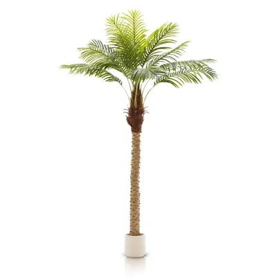Produktbild von Meisterhome Kunstpalme 210 cm – Extra große Tropische Kunstpflanze – Naturgetreue Kunstpalme für Innen – Pflegeleicht für Wohnzimmer, Büro & Empfang