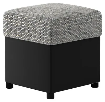 Immagine prodotto di Sgabello cubico con vano contenitore EVREN 1 - grigio chiaro / nero