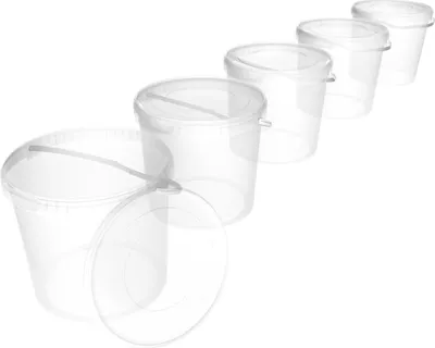 Produktbild von Eimer mit Deckel 10 L | Vorratseimer | Lebensmittelecht Transparent | PP | 5 Stück