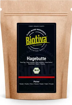 Produktbild von Biotiva Hagebutten Pulver 1000g aus biologischem Anbau