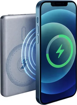 Immagine prodotto di Powerbank wireless Grundig 5000 mAh - Power Bank Mini 15 W Adatto per la ricarica wireless Magsafe - Caricabatterie con porta USB-C per ricaricare 2 dispositivi - 10,4 x 6,7 x 0,85 cm