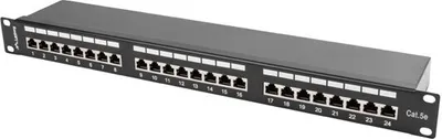Produktbild von Lanberg Patchpanel 24-Port 1U 19" Cat. 5E FTP geschirmt schw