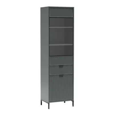 Produktbild von AX LIVING Glasvitrine Berlinette 5 grüne Vitrine - Rillen 54,5 cm breit